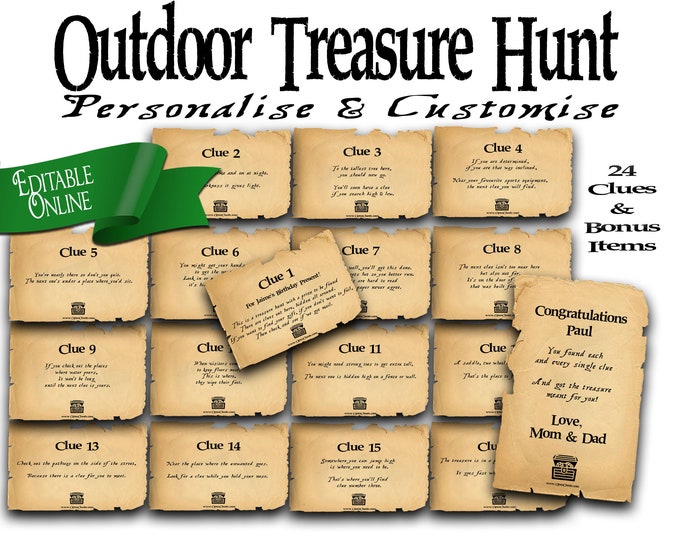Outdoor Rhyming Riddles Treasure Hunt Clues Editable - Etsy