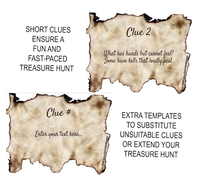Traditional Riddle Treasure Hunt Clues Printable hidden  Etsy