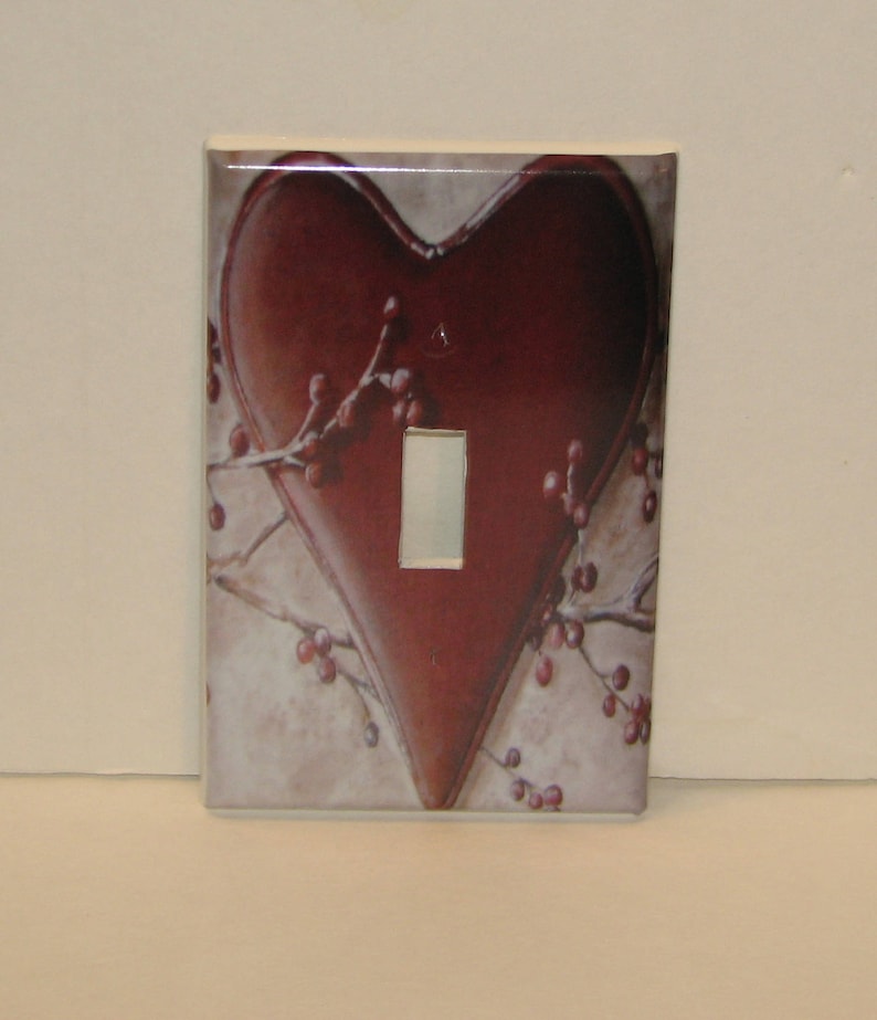 Primitive Country Bear Star Berries Single switch plate light cover