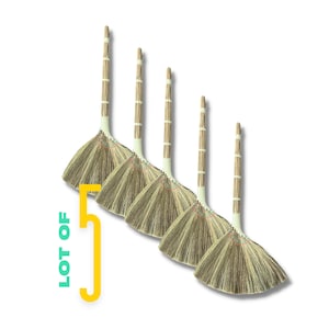 Lot of 5 Vietnamese Straw Brooms - DIY Wedding Jumping Broom