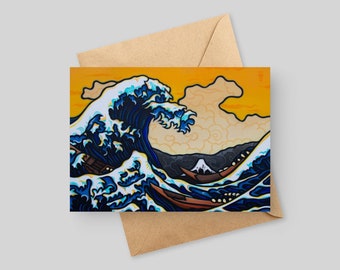 La grande onda - Biglietto d'auguri 5x7