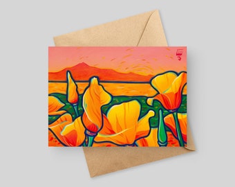 Tamalpais Poppies - 5x7 Biglietto d'auguri