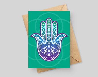 Hamsa - Biglietto d'auguri 5x7