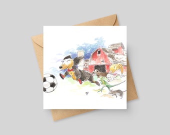 Gioco di calcio - Biglietto d'auguri d'arte