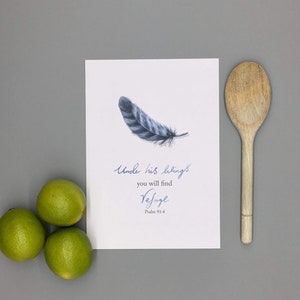 Under His Wings Print | Christian Print | Art | Gift | Baptism | Bible Verses