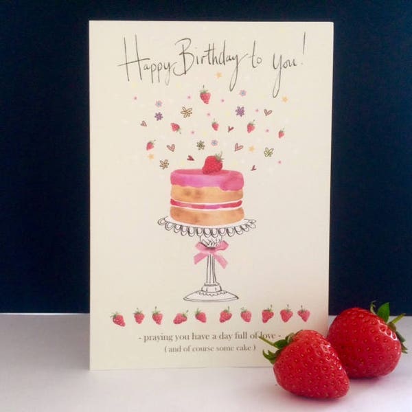 Strawberry Cake | Christian Card