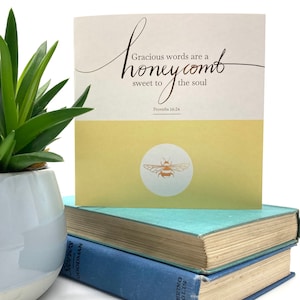 Doce ao cartão da escritura da folha de ouro da | Cartão de incentivo | Em branco | Versículo bíblico | Cartões Religiosos