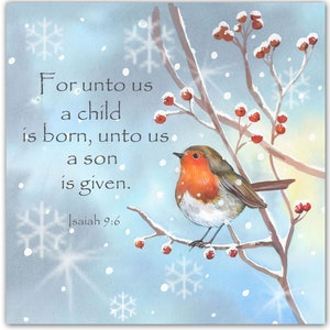5 Christian Christmas Cards - Robin in the Snow - Christmas Cards ...