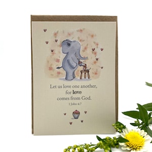 Let Us Love Elephant Andenken Karte | Christliche Schreibwaren und Grußkarten