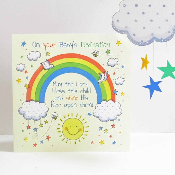 Rainbow Dedication Christian Card