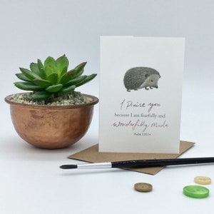 Louez mini carte Psaume 139:14 | Carte d’encouragement | Carte chrétienne vierge | Cartes de notes