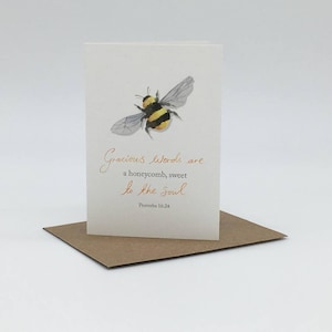 Mini tarjeta de nido de abeja / Tarjetas cristianas / Versículo de la Biblia / Ánimo / Tarjeta de nota