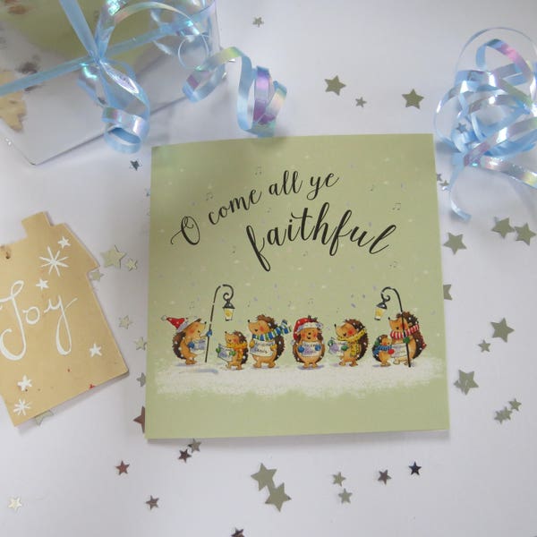 5 Christian christmas cards - O Come All Ye Faithful -christmas cards - bible verses - scripture - religious charitychristian cards - 5 pack