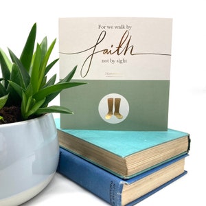 para nós andamos a escritura da folha cartão comemorativo | Cartão de incentivo | Em branco | Versículo bíblico | Cartões Religiosos
