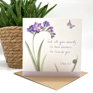 Freesia Christliche BlankoKarte Schrift religiöse Karte