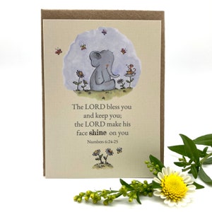 The Lord Bless You Elefant Andenken Karte | Christliche Schreibwaren und Grußkarten