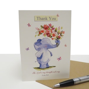 Bedankt Elephant | Christian Bedankkaart | Bijbelvers | Schriftkaart