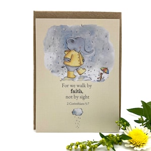 Walk By Faith Elefant Andenken Karte | Christliche Schreibwaren und Grußkarten