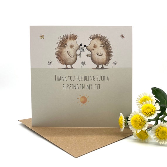 Hedgehog under Forget Me Nots | Greeting Card Hedgehog under Forget Me Nots | Greeting Card