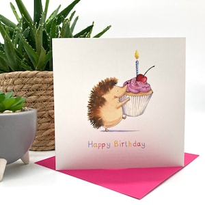Igel Cupcake Geburtstagskarte | Christliche Karte
