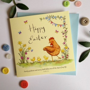 5er Pack | Ostern Henne | Osterkarten | Schriftkarten
