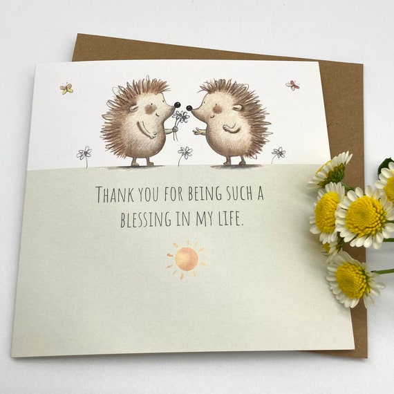Hedgehog under Forget Me Nots | Greeting Card Hedgehog under Forget Me Nots | Greeting Card