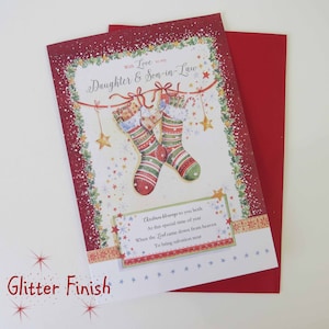 A Mi Hija y yerno / tarjeta de Navidad / Cristiano / Religioso / Escritura