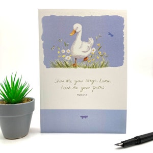Duck Lined A5 Notebook | Christian Stationery | Christian Gift | Christian Notebook | Bible Verses