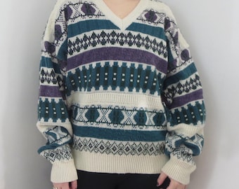 Vintage 1990s Gianfranco Ruffini Italy Knit Crewneck Sweater Men's