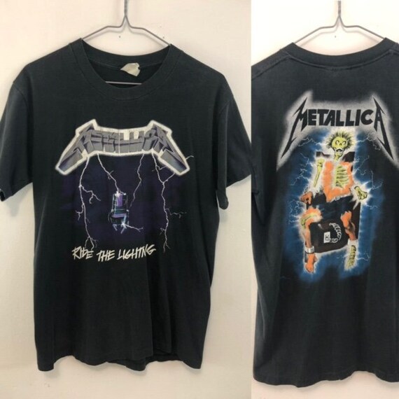 RARE 1987 Metallica Ride the Lightning Tshirt Vintage Band Etsy