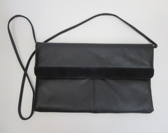 Vintage 1980s Mastercraft Black Suede Evening Handbag - Classic Black Purse