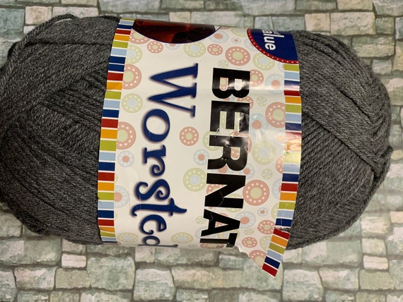 Destash Bernat Worsted Yarn 1 Skein 13.2 Oz True Grey lot Pu Etsy