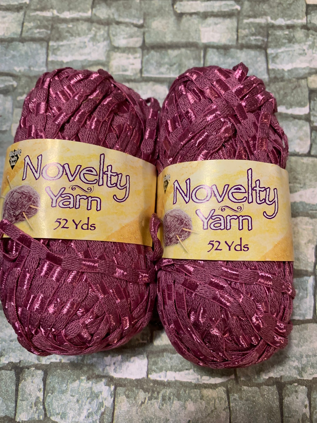Destash Novelty Yarn, 2 Skeins, 50g Each, Purple lot Ha 