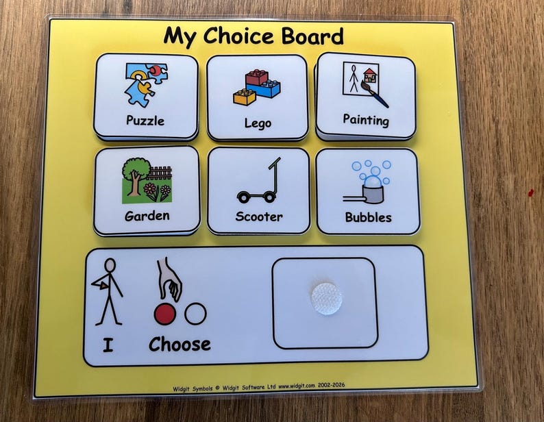 My Choice Board Communication Visual Support Visual Aid for Asd/Adhd/Add/Learning Difficulty/Visual Learners/Pre-School & 40 Symbols image 5