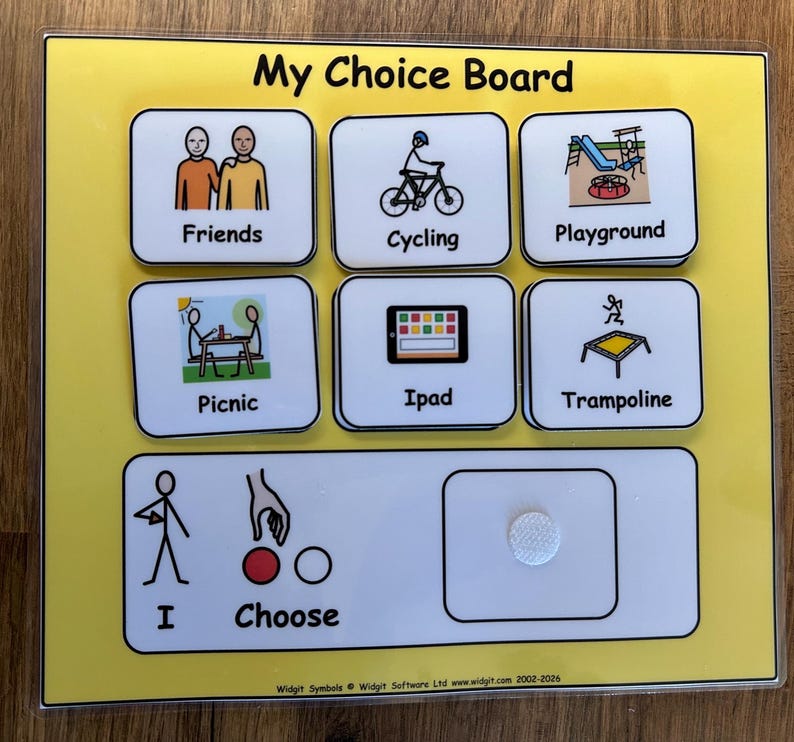 My Choice Board Communication Visual Support Visual Aid for Asd/Adhd/Add/Learning Difficulty/Visual Learners/Pre-School & 40 Symbols image 7