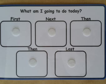 5 Step Sequencing Visual Support Visual Aid for Asd/Adhd/Learning Difficulty/Visual Learners/Pre-School Now/Next/Later Board & 60 Symbols