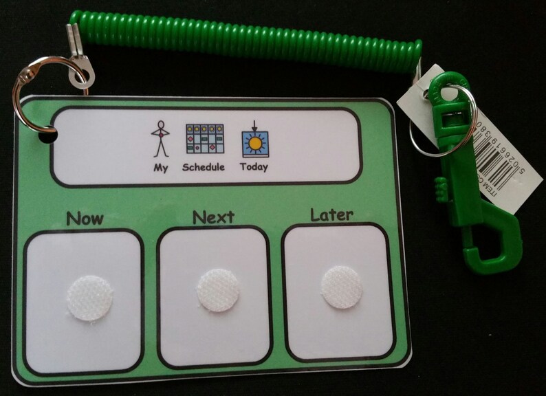 3 Step Sequencing Keyring Visual Support for Asd/Adhd/Learning Difficulty/Visual Learners/Pre-School Now/Next/Later Board & 50 Symbols image 5