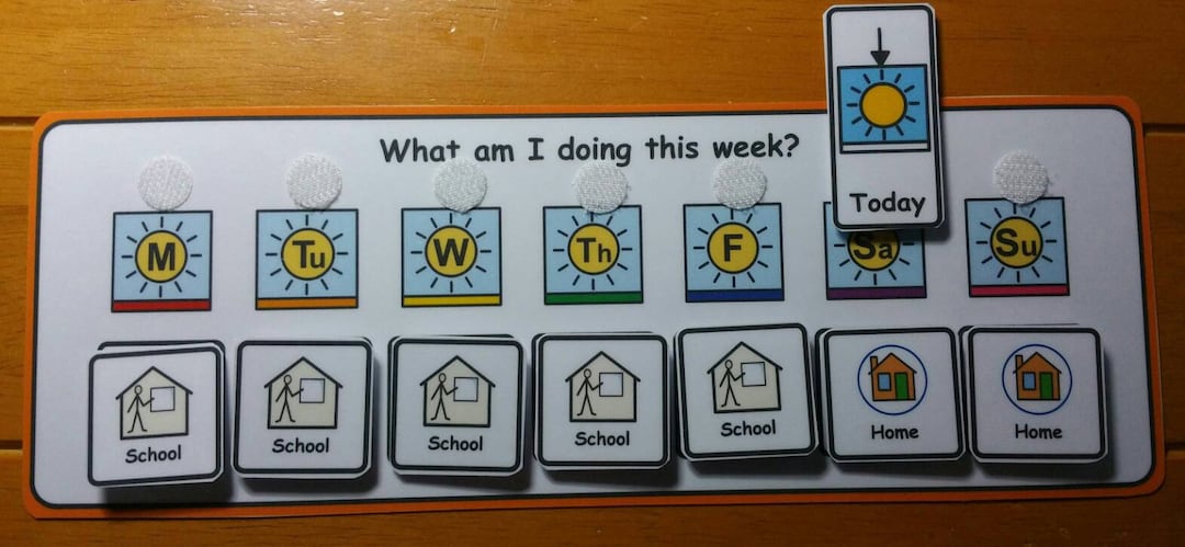 Home or School Weekly Planner Chart for SEN/ Visual Learners/autism ...