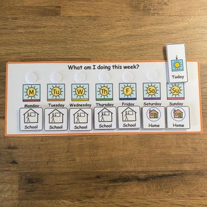 Home or School Weekly Planner Chart for SEN/ Visual Learners/Autism/ADHD/ADD/Pre-School and Learning Difficulties