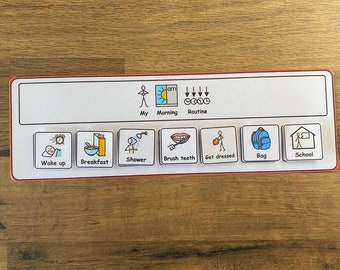 Small My Morning Routine Chart Visual Support Visual Aid for Asd/Adhd/Add/Learning Difficulty/Visual Learners/Pre-School & 21 Small Symbols