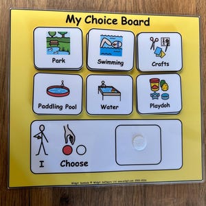 My Choice Board Communication Visual Support Visual Aid for Asd/Adhd/Add/Learning Difficulty/Visual Learners/Pre-School & 40 Symbols image 1
