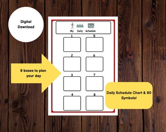 Dagelijkse routine schemaplanner & 80 symbolen visueel tijdschema afdrukbaar voor autisme ADHD leerstoornissen VERZENDEN kinderen digitale download