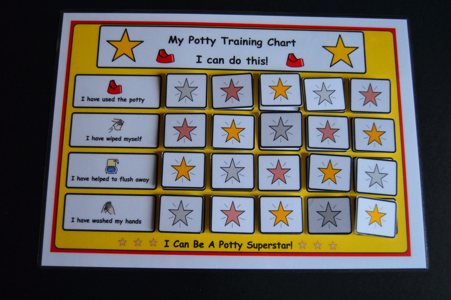 Stars Potty Training Reward Chart - Ideal for Pre-schoolers - Etsy ...