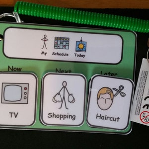 3 Step Sequencing Keyring Visual Support for Asd/Adhd/Learning Difficulty/Visual Learners/Pre-School Now/Next/Later Board & 50 Symbols image 4
