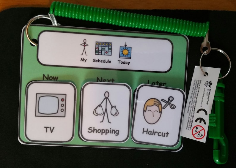 3 Step Sequencing Keyring Visual Support for Asd/Adhd/Learning Difficulty/Visual Learners/Pre-School Now/Next/Later Board & 50 Symbols image 4