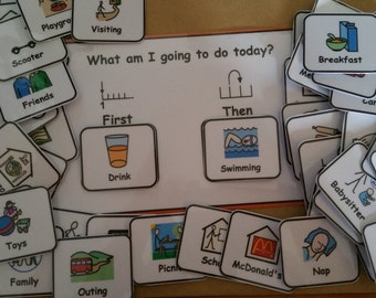 First/Then Sequencing Visual Support Visual Aid for Asd/Adhd/Learning Difficulty/Visual Learners - 60 Home Pack Symbols