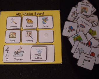 My Choice Board Communication Visual Support Visual Aid for Asd/Adhd/Add/Learning Difficulty/Visual Learners/Pre-School & 40 Symbols