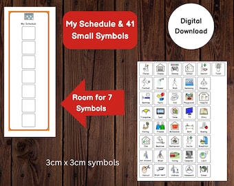 Dagschema 41 kleine symbolen Visueel tijdschema afdrukbaar voor autisme/leermoeilijkheden/kinderen/kleuters/ASS/SEN Digitale download