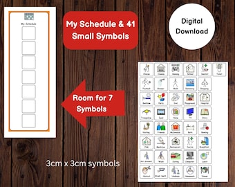 Daily Schedule Chart 41 Small Symbols Visual Timetable Printable for Autism/Learning Difficulty/Children/Pre-School/ASD/SEN Digital Download