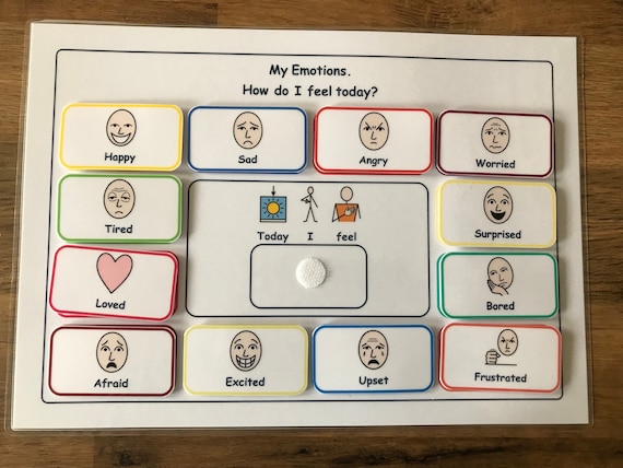 My Emotions- How I Feel Chart for SEN/ Visual Learners/Autism/ADHD/ADD/Pre-School and Learning Difficulties